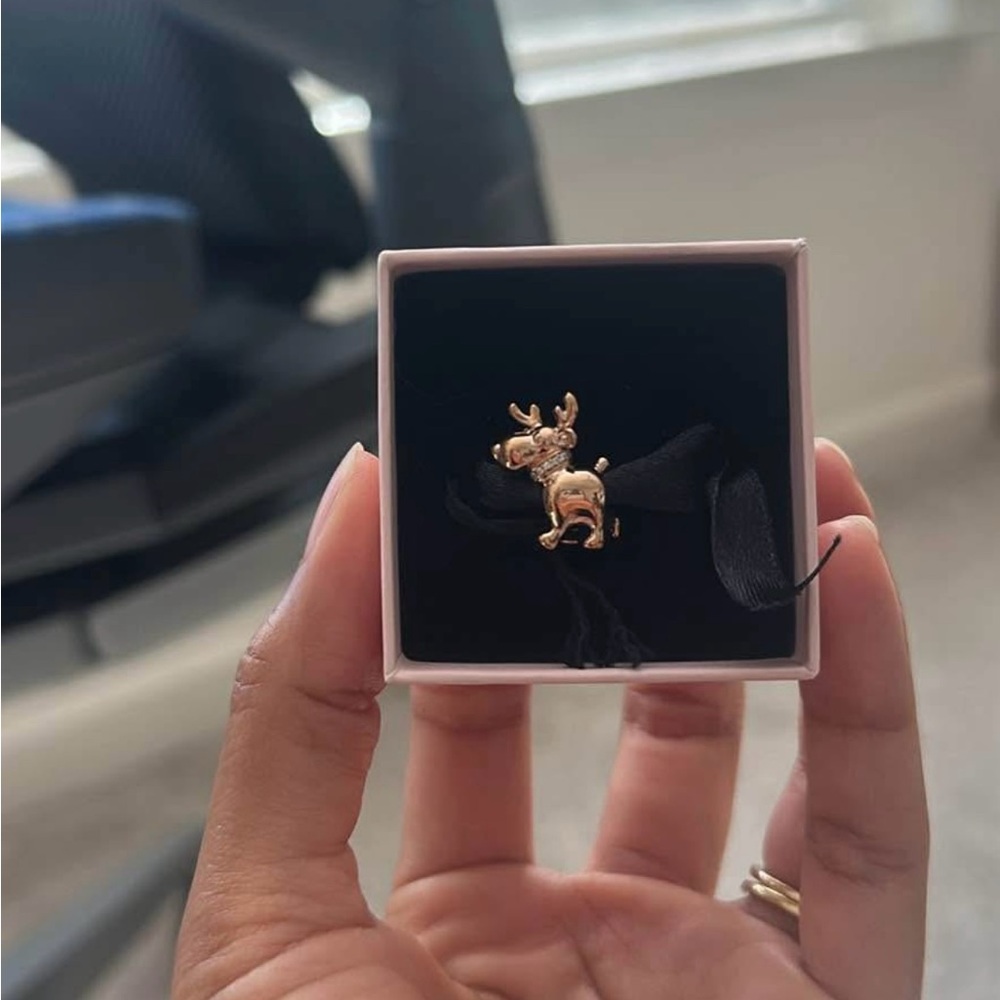 Pandora Rose Gold Happy Reindeer Holiday Charm
